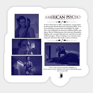 American Psycho Synopsis Design Sticker